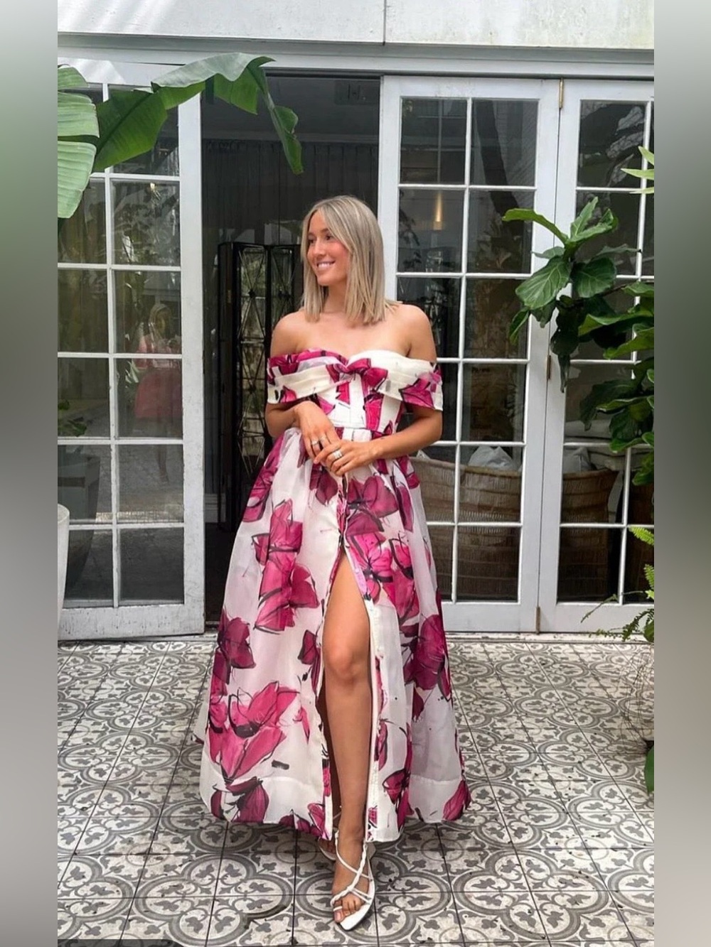 NWT Aje Cordelia Corsetted Maxi Dress In Falling Florals Pink Size 12 - Picture 11 of 11